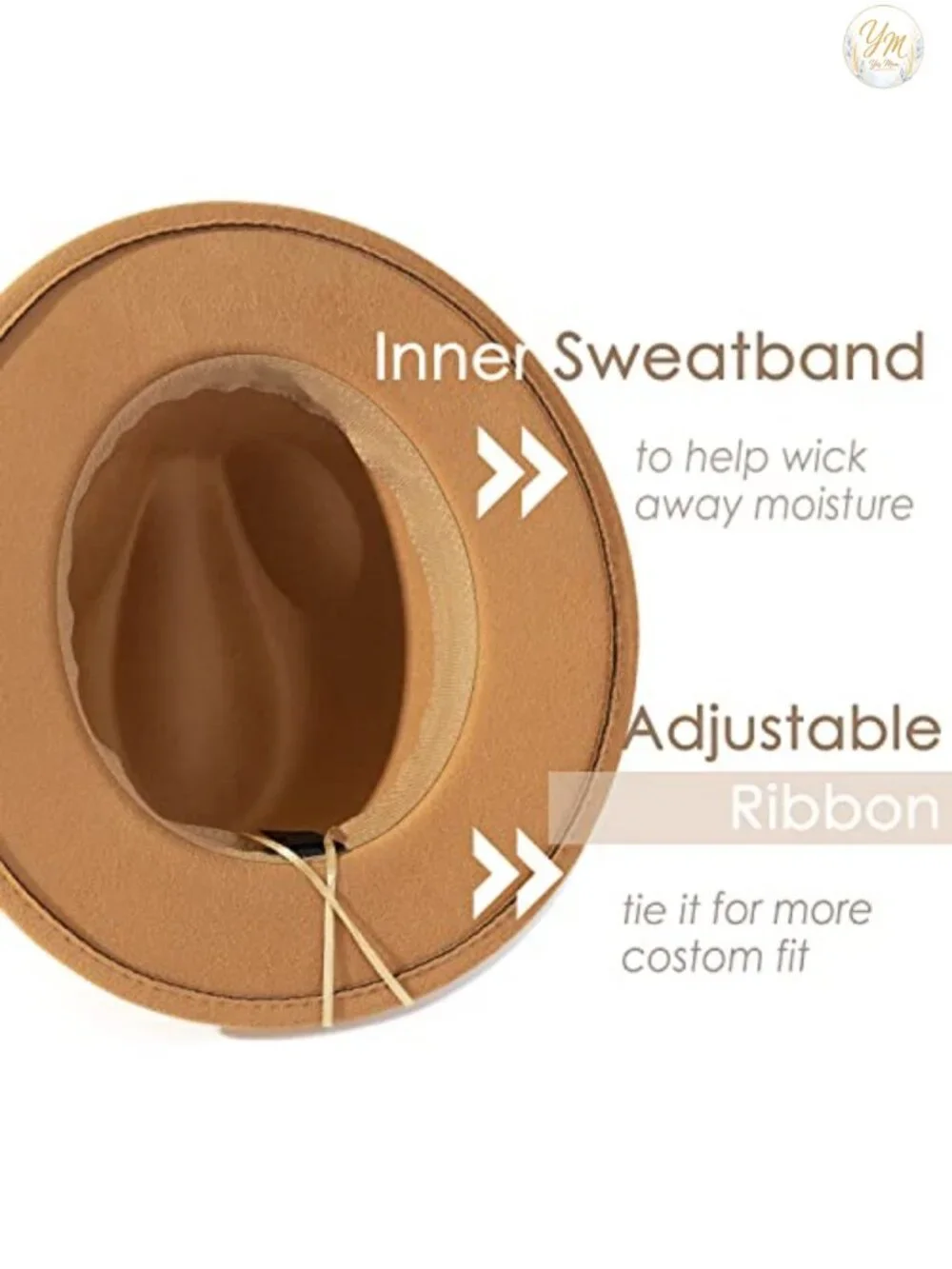 Classic Felt Fedora Wide Brim Hat with Belt Buckle, Adjustable Drawstring,